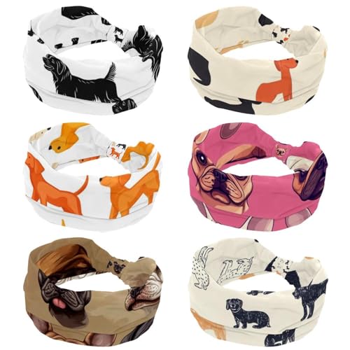 Bandeau pour cheveux de chien mignon lot de 6 bandeaux larges noués pour complices mère fille