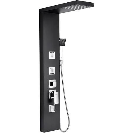 Panneau De Douche Hydromassante avec Écran LCD Ensemble de Douche en Acier Inox