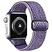 SAMYERLEN Compatible with Stretchy Apple Watch Band 38mm 40mm 41mm 42mm 44mm 45mm 49mm for Men Women Kids Adjustable Elastic Braided Nylon iWatch Band for Series 8 7 6 5 4 3 2 1 SE Ultra (Purple)