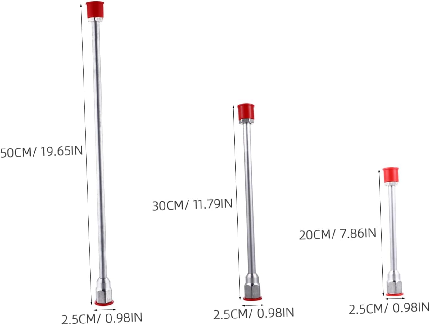 NUOBESTY 3Pcs Airless Paint Sprayer Extension Rods Extension Poles for Airless Sprayer Versatile Painting Tool for Hard to Reach Areas Lengths
