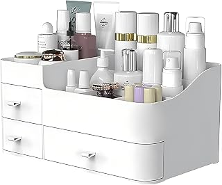 Makeup Organizer with Drawers,Large Capacity Bathroom Organizer and Storage,Vanity,Large Bathroom Countertop,Bedroom Storage for Skincare,Cosmetics,Perfume,Brushes,Eyeshadow,Lipstick, Nail Polish