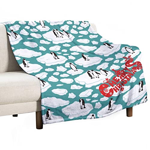 Throw Blanket Soft Fleece Blanket For Boys Girls Penguin Print Fuzzy Flannel Plush Christmas Throw Blankets For Couch, Sofa & Bed All Season 60"X80" #TOP1