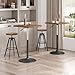 MAHANCRIS Bar Stools, Height Adjustable Swivel Bar Stool, Counter Height Bar Stool, Set of 2 Industrial Bar Stools, Vintage Round Bar Chairs with Sturdy Metal Frame, Rustic Brown BAHR0701