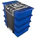 Silicone Ice Cube Tray (Set of 4) by M.Gastro Kitchens, Enough to Make 24 Extra Large Ice Cubes at One Time, Space Saving, 6 Cavity Design (Midnight Blue)