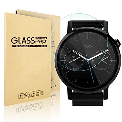 Protector de pantalla de cristal templado con bordes redondeados para Smart Watch 360 Motorola Moto, de NEXTANY®
