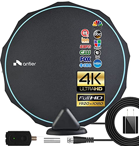 [2021 Model] Digital Amplified Outdoor Indoor Tv Antenna – Powerful Best Amplifier Signal Booster 275+ Miles Range Support 4K Full HD Smart and Older Tvs with 9.8ft Coaxial Cable