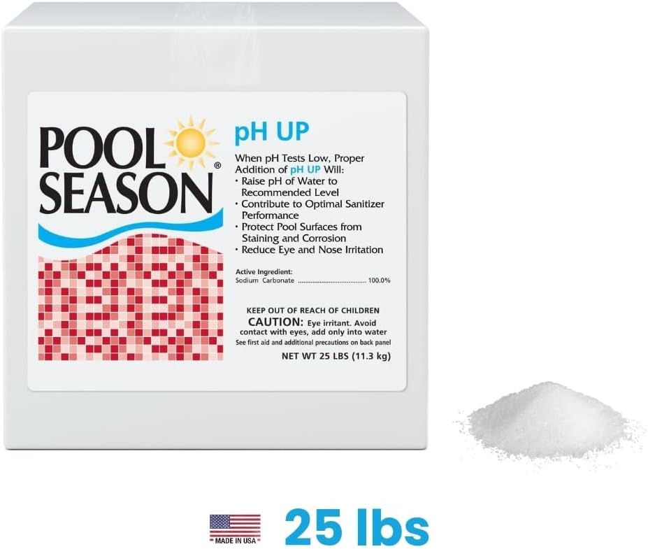 Pool Season pH Up – 25 lb Box | pH Increaser for Swimming Pools | 100% Sodium Carbonate | Maintains Proper Water Balance