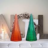 PHITRIC 2PCS Art Glass Tree Sculpture for Home Decor, 12.4'' Tall Desk Decor for Office, Coffee Tabl