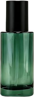 3.4oz Dark Green Travel Glass Pump Bottle Refillable Dispenser | Leak-resistant sealing structure, light-proof glass body, compact size, fits toiletry bags, ideal for skincare liquid packing