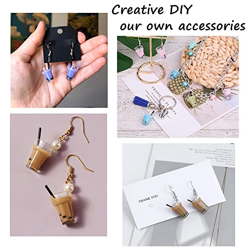 Maidston 49Pcs Boba Keychain Kit Mini Milky Tea Diy Jewelry Necklace Earring #TOP5