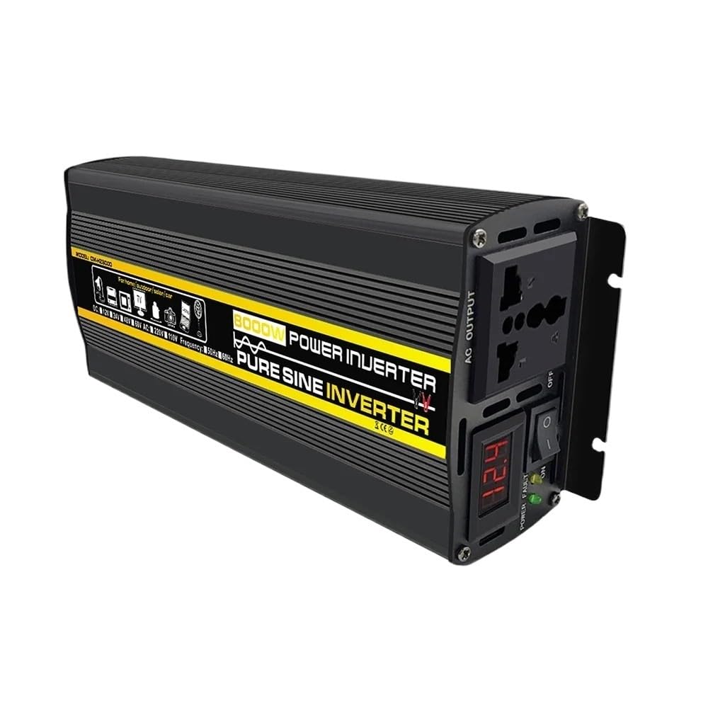 Przetwornica napięcia, Przetwornica czystej fali sinusoidalnej DC 12 V/24 V na AC 8000/6000/4000/3000 W Transformator napięcia Przetwornica mocy Solar Do samochodu, kempingu, podróży(6000W,DC12V)