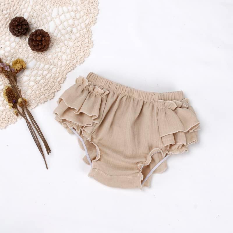 Newborn Infant Baby Girl Cotton Bloomers and Bows Toddlers Ruffle Shorts Diaper Covers Headband Set - Image 6