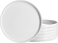 Vista 1 de Onniyor Juego de platos llanos de porcelana, platos redondos para ensalada de postre, platos para servir de 10 pulgadas, platos planos resistentes a