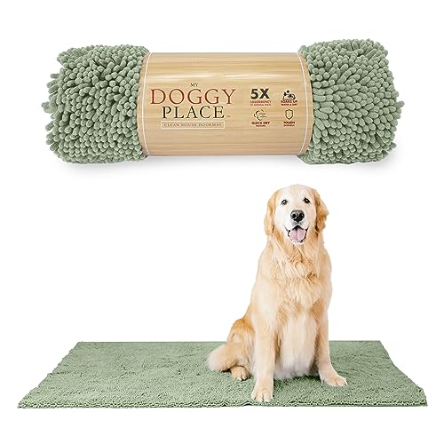 My Doggy Place Dog Mud Mat, 60" x 36" Sage – Thick Microfiber Entry Rug for Snow, Mud & Salt – Absorbent, Quick-Dry, Washer-Safe & Non-Slip, X-Large by My Doggy Place - Used condition - US$35.12