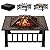 Devoko Outdoor Fire Pit, 32 Inch Firepit Table Metal Outdoor Fireplaces with Waterproof Cover for Outside Patio Camping (Black)