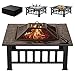 Devoko Outdoor Fire Pit, 32 Inch Firepit Table Metal Outdoor Fireplaces with Waterproof Cover for Outside Patio Camping (Black)