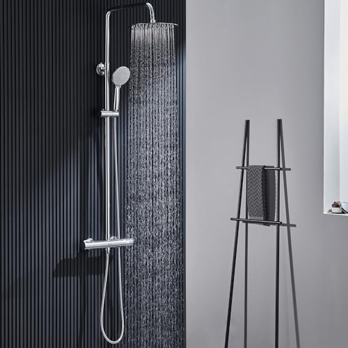 Ulytid Colonne de Douche Thermostatique, Colonne de Douche avec Mitigeur, Ensemble de Douche Salle de Bain en Acier Inox,...