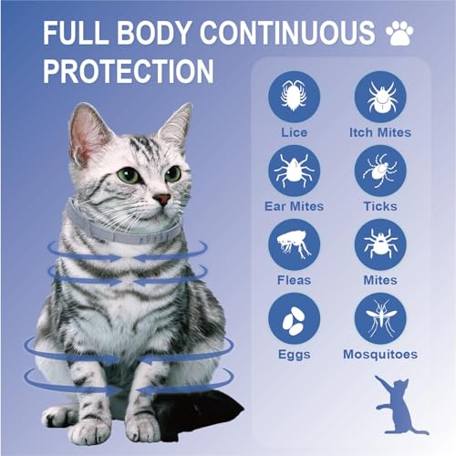 Advanllent Flea Collar for Cats, Flea and Tick Collars for Kittens, Flea & Tick Treatment Prevention, Natural Essential Oil, 2 Pack, 16 Months Protection, One Size Fits All, Waterproof