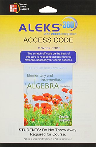 Aleks 360 Access Card for Elementary and Interm... 0078127270 Book Cover