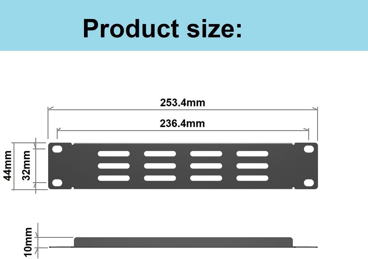 2 Pcs of 10 inch Vented Blank Panel 1U Rack Mount for RackMate TT Mini Server Cabinet and 10 Inch Server Rack/Network Cabinet
