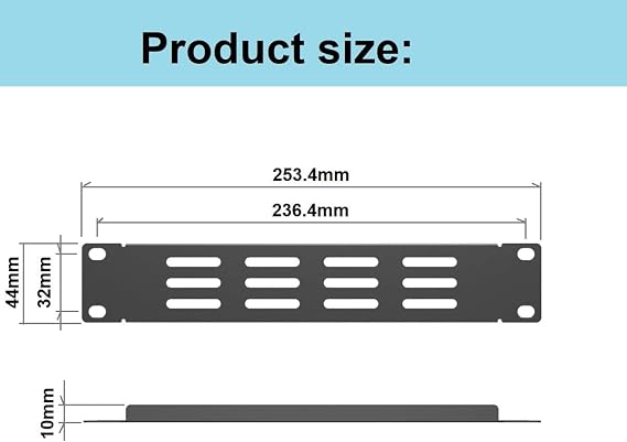 2 Pcs of 10 inch Rack Mount Vented Blank Panel 1U