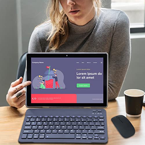Novojoy Tablet 10.1 Inch Android 11 Os, 2 In 1 Tablets, 64Gb Rom+4Gb Ram, 8Mp Camera, Quad Core Processor, 6000Mah Battery, 1280 * 800 Fhd, Include Keyboard, Mouse, Case, Stylus, Tempered Film #TOP6