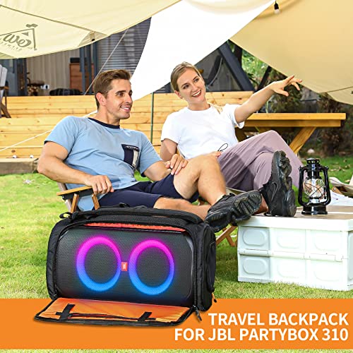 Speaker Bag Travel Case Replacement for JBL Party Box Series, Portable Speaker Carry Tote Bag Backpack for for JBL Speaker (For JBL partybox 310 black)