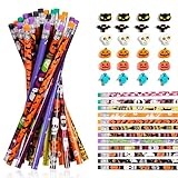 48 Stück Bleistifte Kinder Halloween Stifte, Halloween Geschenke Mitgebsel, 24 Bleistifte Und 24 Radiergummi In 6 Verschiedenen Designs, Ideal Für Halloween Party, Schule Und Klassenzimmer Belohnungen