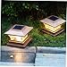 Ipetboom Solar Energy Pillar Lamp Outdoor Warm Yellow Light Garden Fence Post Lighting Tool for Courtyard and Patio, Solar Powered Copper Post Light for Yard Walkway