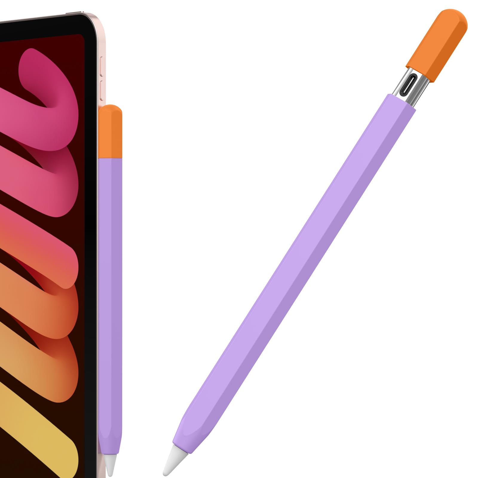 Tobfit Silicone Case for Apple Pencil (USB-C) 2023, Ultra Thin Proteative Cover Soft Skin Anti-Slip Pencil Grip Holder Compatible with Apple Pencil 3rd Generation Purple-image-41