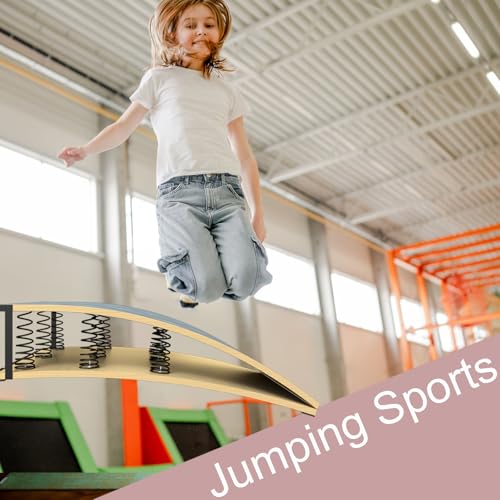 9 Springs Gymnastics Springboard for Adult , Spring Board with Rubber Anti-Slip Mat Base, Large Gymnastics Vault for Home, Pool and Outdoor Exercise, 350 lbs Capacity (Grey, 9 Springs)