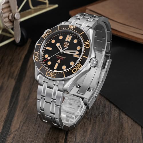 Image of watchdives NH35 Automatic Watches, WD007ST NTTD Dive Watch 39mm Domed Sapphire Crystal Wristwatch 200m Waterproof Watch for Men