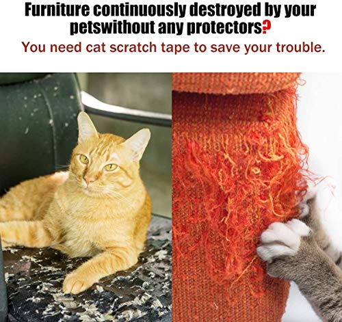 Petslucent Katzen Anti Kratz Tape 15m(7.5cm x 15m), Cat Möbelschutz Trainingsband Anti Scratching, Doppelseitige Schutzvorrichtungen für Teppich, Sofa, Couch, Tür