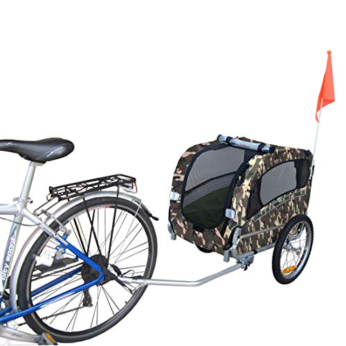 PAPILIOSHOP Argo – Klappbarer Hundeanhänger, Hundewagen und Fahrradanhänger für Hunde in S, M, L, Stabil und Belüftet, Ideal für Tiertransport und Outdoor-Aktivitäten (Tarnung small)