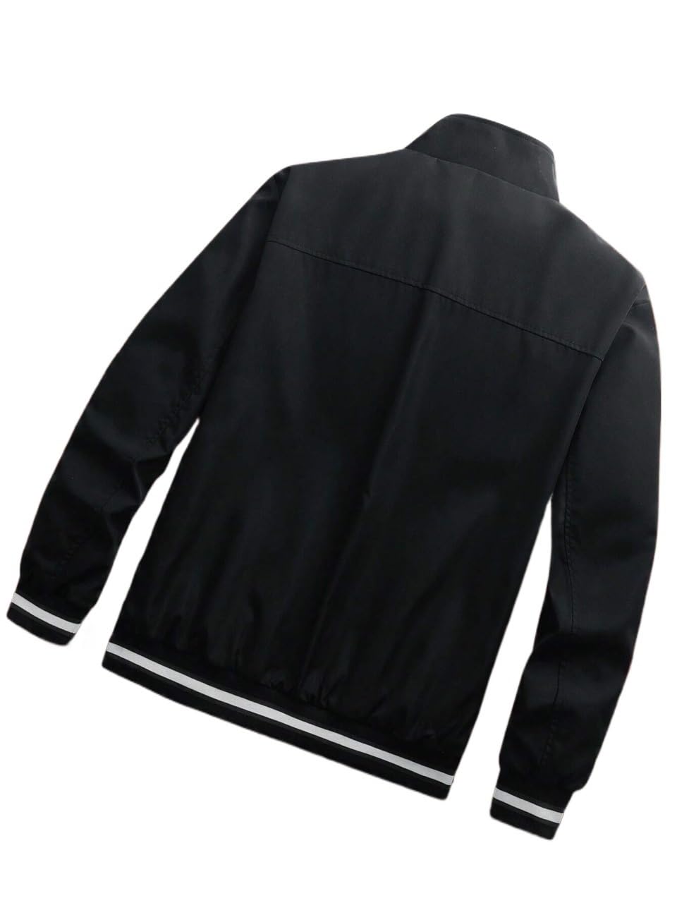 ADIDU Men Striped Trim Zip Up Jacket Lightweight Jacket Casual Track Jacket Without Tee