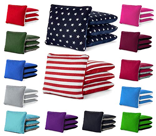 Tailgating Pros Pro-Style Two-Sided Cornhole Bags Slick & Stick Resin Filled Suede and Duck Canvas Set of 8-20+ Color Combos - (Red/Grey Suede & Royal/Grey Suede) by Tailgating Pros - Used condition - Image 4