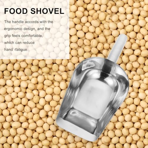 NUOBESTY Mutfak buz küreği, paslanmaz çelik, çok fonksiyonlu gıda küreği, orta büyüklükte, buz küpleri, tahıllar ve kuru meyveler için, yer tasarrufu sağlar ve el dostu - Görsel 3