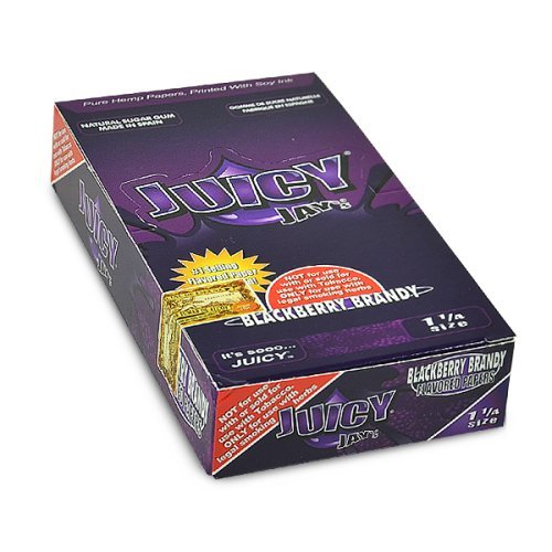 24 Packs (1 box) Juicy Jay's 1.25 Hemp Rolling Papers Blackberry Brandy by Juicy Jay