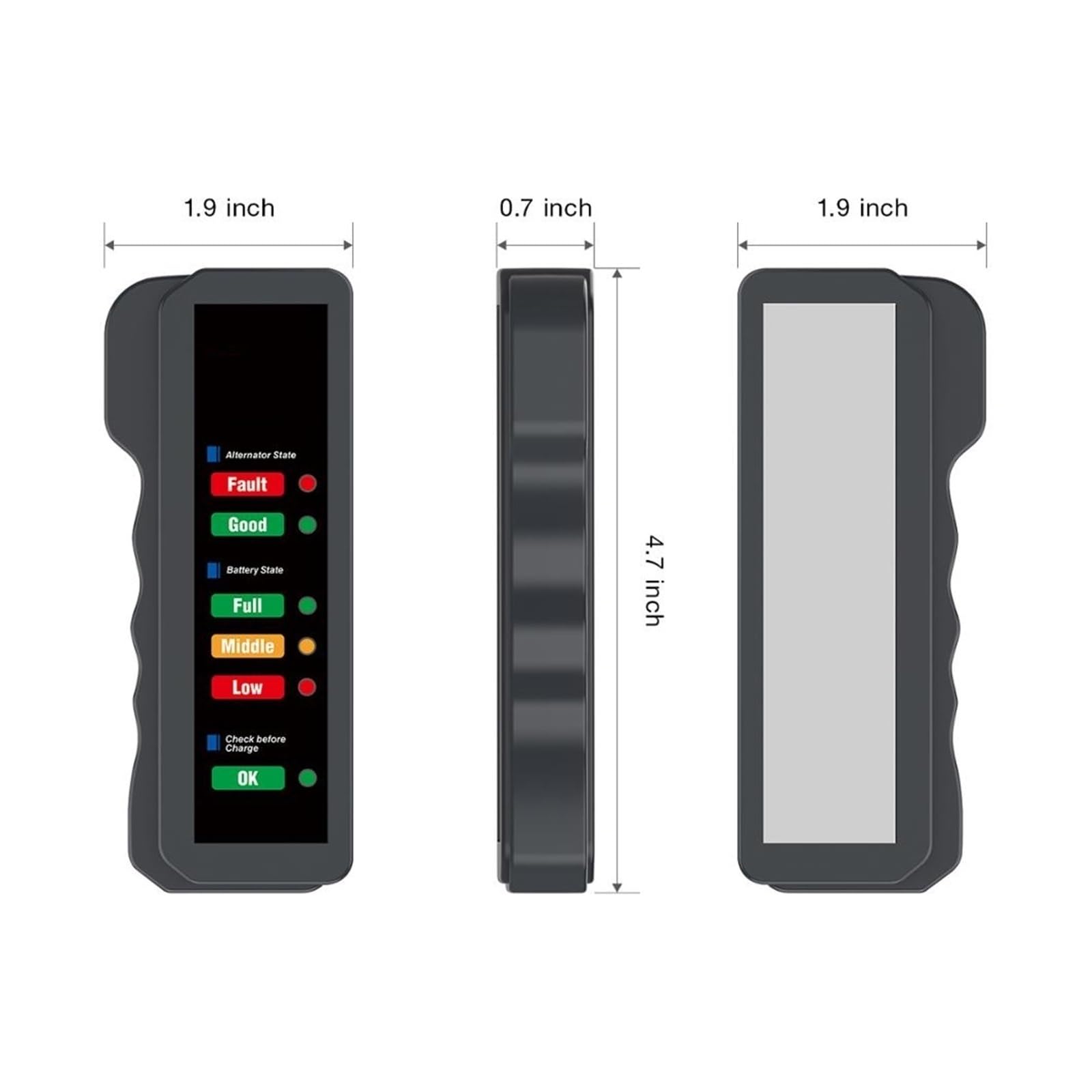 Probador De Batería Coche Auto Checker Alternador 12V 6LED Pantalla Luces For Vehículo Motocicleta Herramienta Diagnóstico Detección Rápida Precisa(Green)