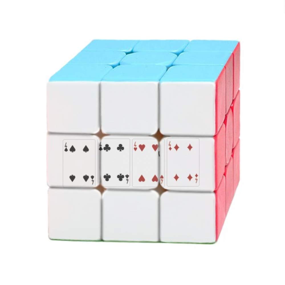 4 Heart Spade Diamond Club Pattern Magic Cube Puzzle 3x3 Toy Game Play