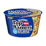 Nissin Top Ramen Bowl, Soy Sauce Flavor, Microwavable Bowl, 3.17oz. (6-Pack)