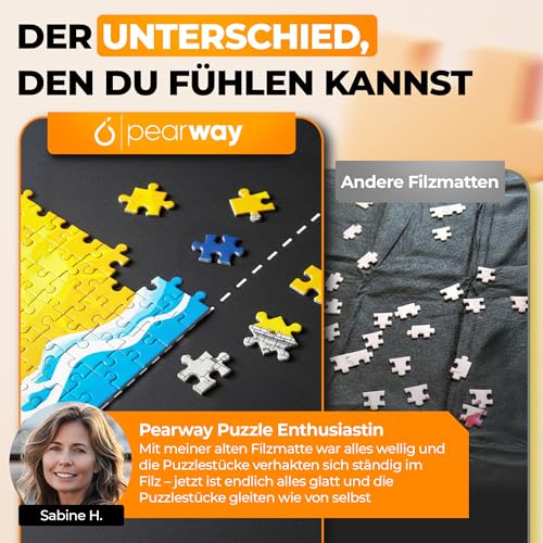 PEARWAY Puzzlematte 1000 Teile zum Aufrollen - inkl. Sortierschalen & sanft gleitender Oberfläche statt rauem Filz - Puzzle Matte… – Ansicht 2