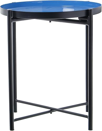 Miniatura 2 de Mesa Auxiliar Metal Emaltado Azul 19.7 x 20.5 in