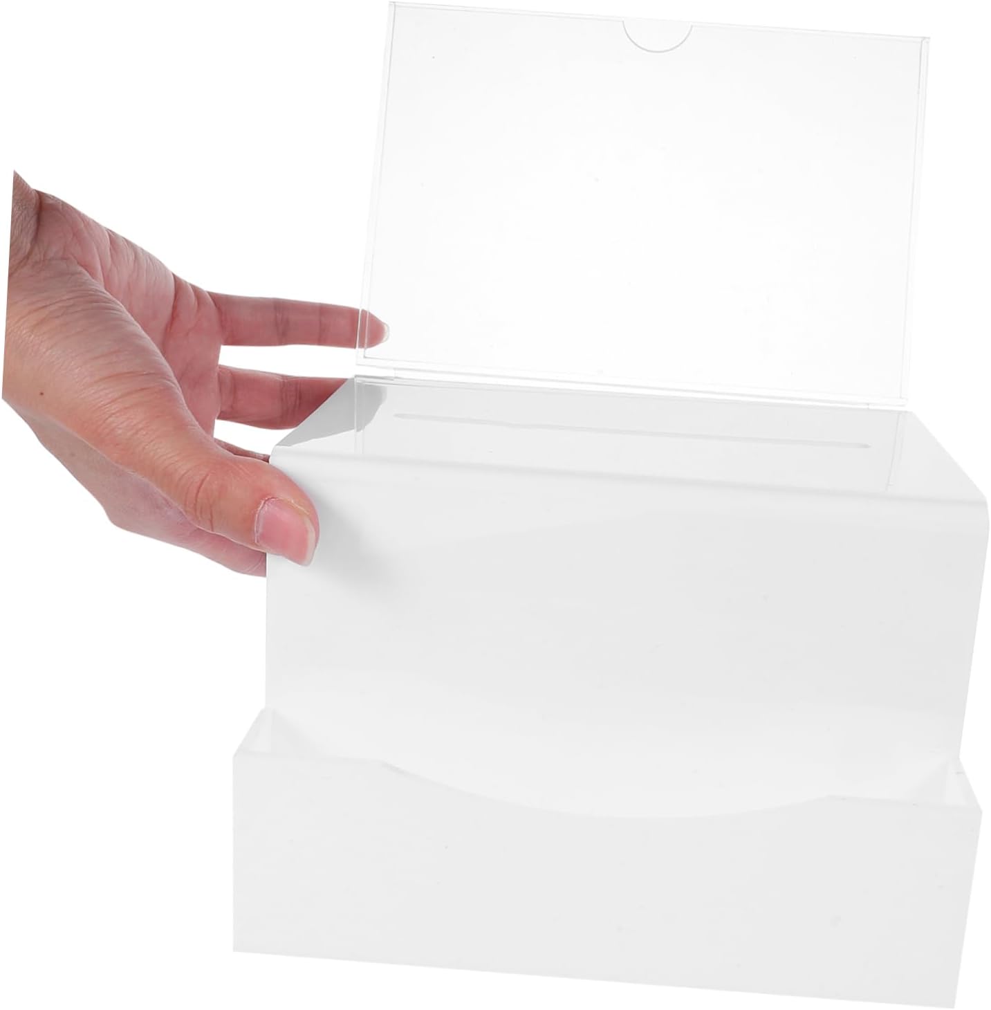 VILLCASE Secure Acrylic Donation Box with Lock Transparent Fundraising Ballot Box for School Office and Events