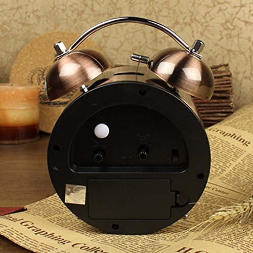 Nikauto Retro Alarm Clock, Vintage Room Clock Home Desk Table Lamp Clock With Ultra Mute Non Ticking Sweep Second Hand Hd Glass Lens Battery Operated (Bronze) #TOP6