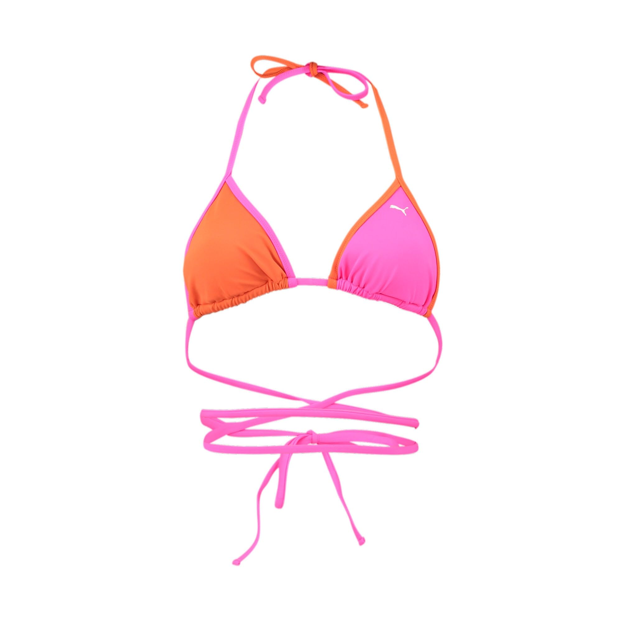 Puma Women's Wrap Triangle Bikini Top, Pink/Chili, XS, Pink/Chilli, XS