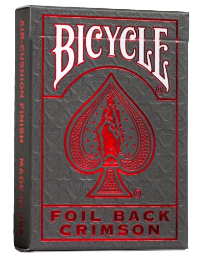 Metalluxe Foil Back Crimson (Red) Kırmızı Premium İskambil Oyun Kartları Destesi