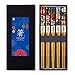 Chopsticks 5 Pairs Japanese Style Bamboo Chop Sticks Natural Reusable Classic Style Chopstick Gift Set with Box(Plutus Cat)