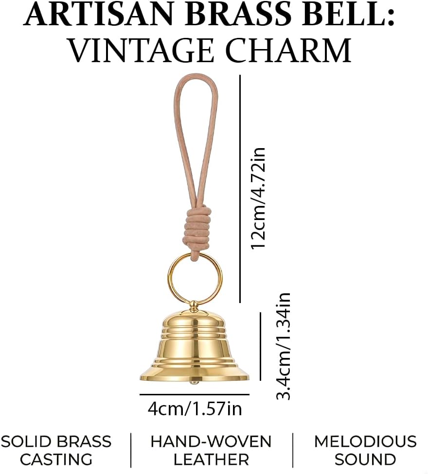 1 Set Brass Hanging Bell, Shopkeepers Bell for Door Decor