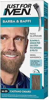 Just For Men Barba E Baffi Colore Permanente Con Pennello Castano Chiaro M25 2X 14ml